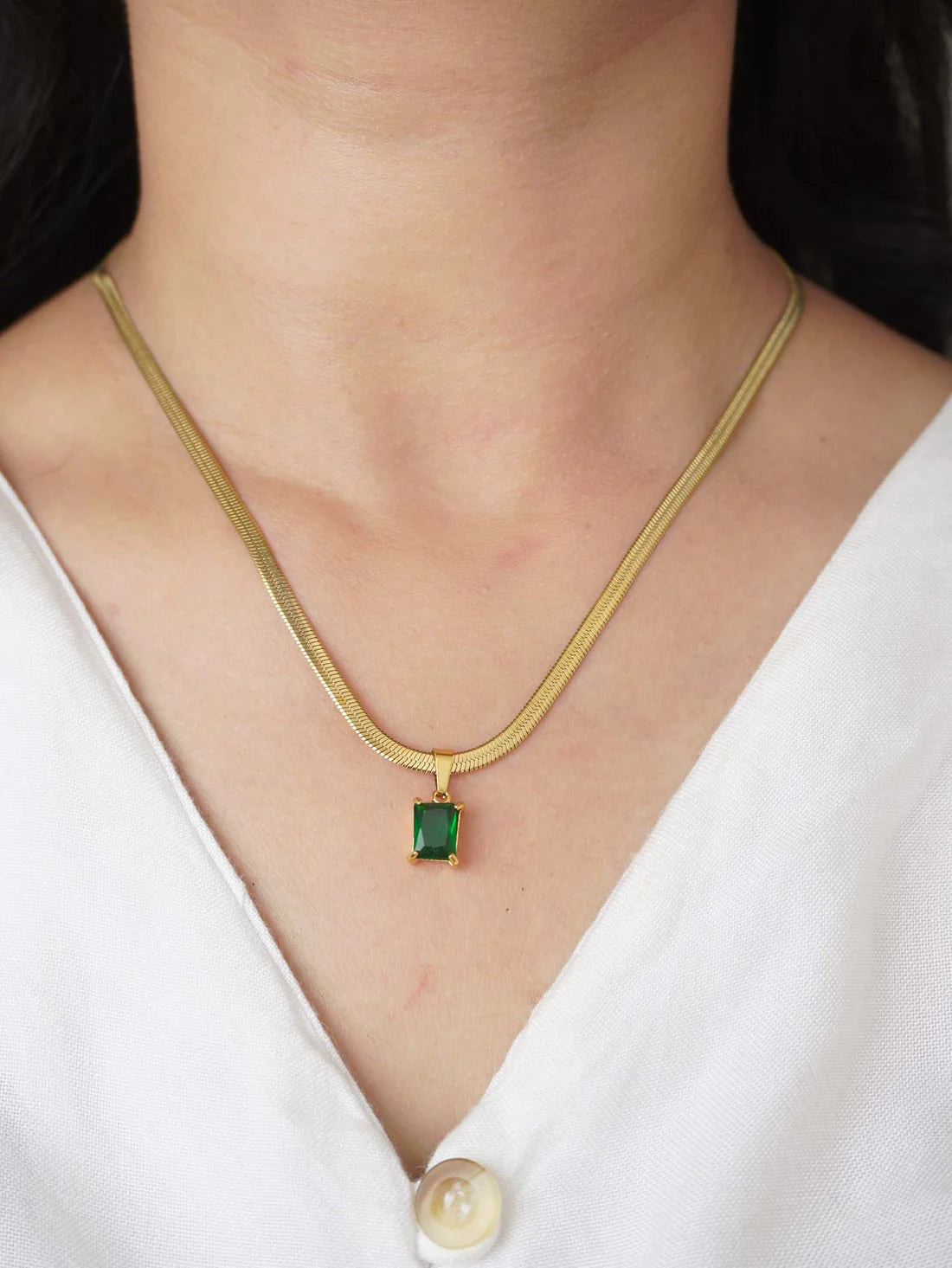 Green Geometric Pendant