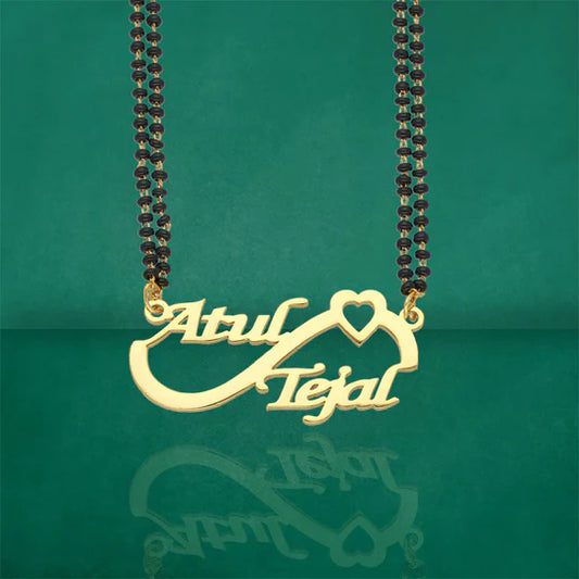 Personalised Double Name Infinity With Heart Mangalsutra