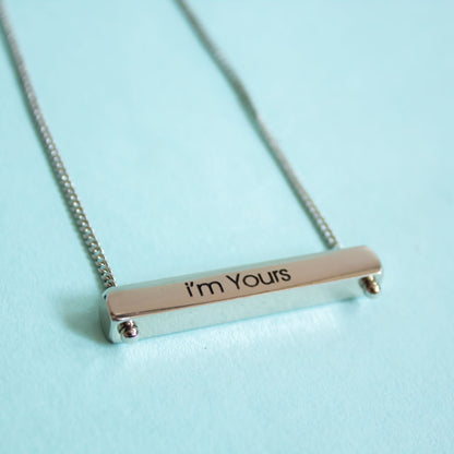 ENGRAVED HORIZONTAL BAR NECKLACE